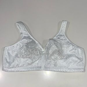 Breezies Seamless Wirefree Support White‎ Floral Lace Bra 44DDD NWOT